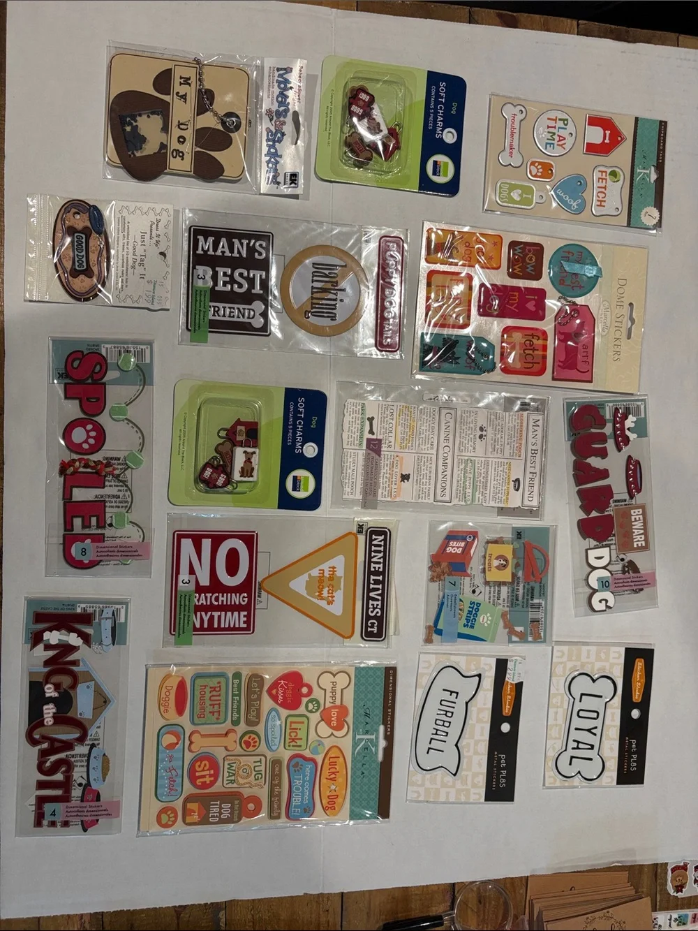 Scrapbooking Assorted Dog-Themed Stickers and Embellishments - Multicolor lot 11